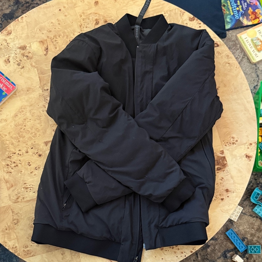 Lululemon black bomber with puffer lining jacket; Size L